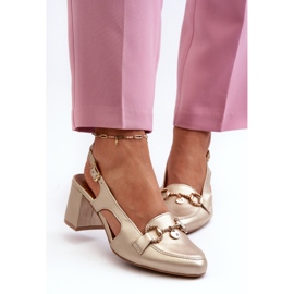 Sandalias de Piel con Tacón Alto Maciejka 06419-25 Dorado 4
