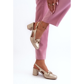 Sandalias de Piel con Tacón Alto Maciejka 06419-25 Dorado 6