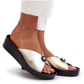 Chanclas Mujer Piel Adorno Dorado S.Barski KV27-027 9