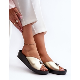 Chanclas Mujer Piel Adorno Dorado S.Barski KV27-027 8