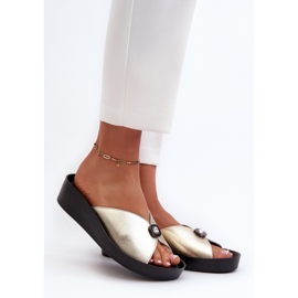 Chanclas Mujer Piel Adorno Dorado S.Barski KV27-027 2 Chanclas Mujer Piel Adorno Dorado S.Barski KV27-027 2