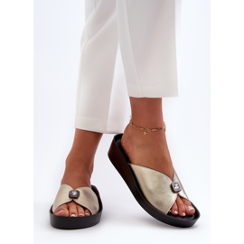 Chanclas Mujer Piel Adorno Dorado S.Barski KV27-027 6