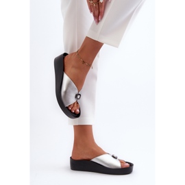 Chanclas Mujer Piel Con Adorno Plata S.Barski KV27-027 6