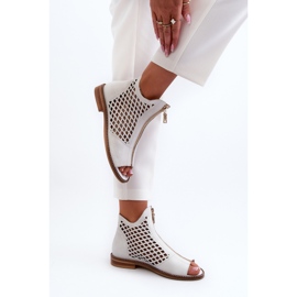 Zazoo 977/L Sandalias Piel Calada Con Cremallera, Blanco 5