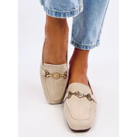 Mocasines mujer Rhona Beige hebilla 1
