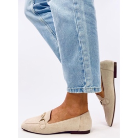 Mocasines mujer Rhona Beige hebilla 2