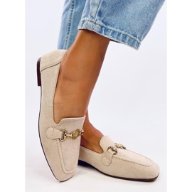 Mocasines mujer Rhona Beige hebilla 4