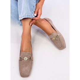 Mocasines mujer Rhona Khaki hebilla beige 4