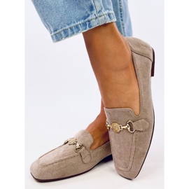 Mocasines mujer Rhona Khaki hebilla beige 2