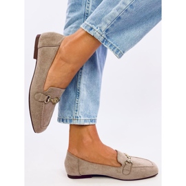 Mocasines mujer Rhona Khaki hebilla beige 3