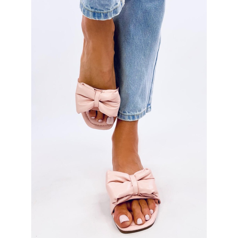 Pantuflas Mili Pink con lazo rosa 1