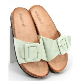 Babuchas Priya LT.VERDE suela de corcho 2