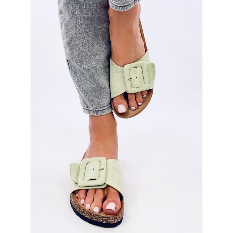 Babuchas Priya LT.VERDE suela de corcho 1