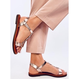 Sandalias mujer Pourta Champán dorado 4