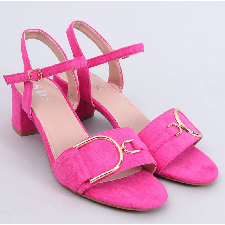 Sandalias tacón bajo Parisy Fucsia rosado 1