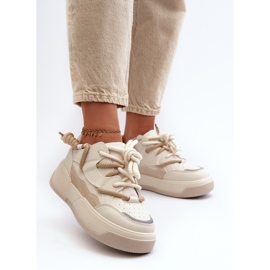 Zapatillas Mujer Plataforma Beige Moariella 9