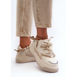 Zapatillas Mujer Plataforma Beige Moariella 2