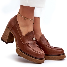 Zazoo 20169 Zapatos Tacón Piel Marrón 8