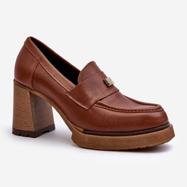 Zazoo 20169 Zapatos Tacón Piel Marrón 1