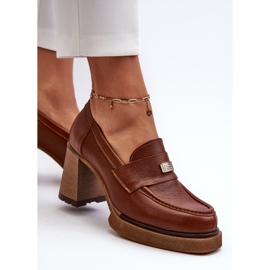 Zazoo 20169 Zapatos Tacón Piel Marrón 5