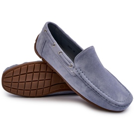 Mocasines Slip-On de ante para hombre azul Rayan 7