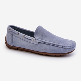 Mocasines Slip-On de ante para hombre azul Rayan 5