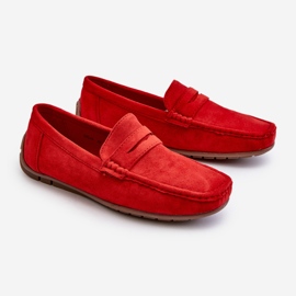 Mocasines Wesley de ante de hombre de color rojo 6