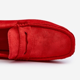 Mocasines Wesley de ante de hombre de color rojo 2