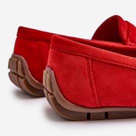 Mocasines Wesley de ante de hombre de color rojo 3