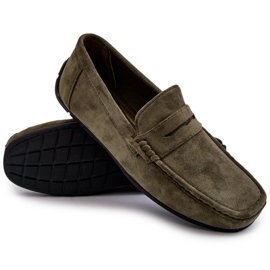 Mocasines de ante para hombre verde oscuro Wesley 8