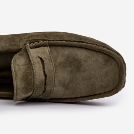 Mocasines de ante para hombre verde oscuro Wesley 1