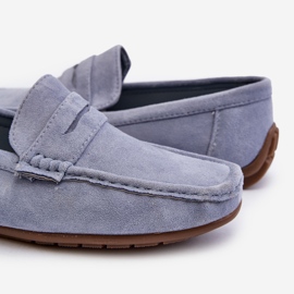 Mocasines Wesley de ante de hombre de color azul 2 Mocasines Wesley de ante de hombre de color azul 2
