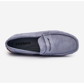 Mocasines Wesley de ante de hombre de color azul 3