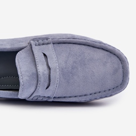 Mocasines Wesley de ante de hombre de color azul 4