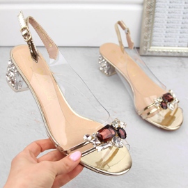 Sandalias transparentes con circonitas dorado claro D&amp;A MR-X1012 2