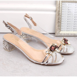 Sandalias mujer plata transparente con circonitas D&amp;A MR-X1012 4
