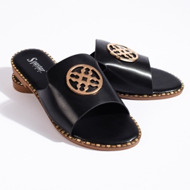 Chanclas planas de mujer negras negro 4