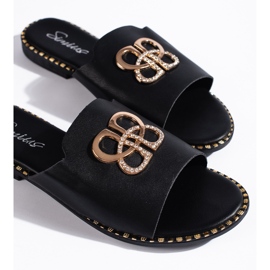 Chanclas de mujer negras con estilo. negro 2