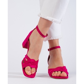 Sandalias tacón ante rosa rosado 2
