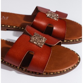 Chanclas planas mujer marrones marrón 2