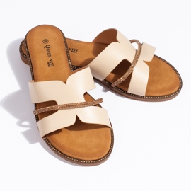 Chanclas beige de mujer elegantes 3
