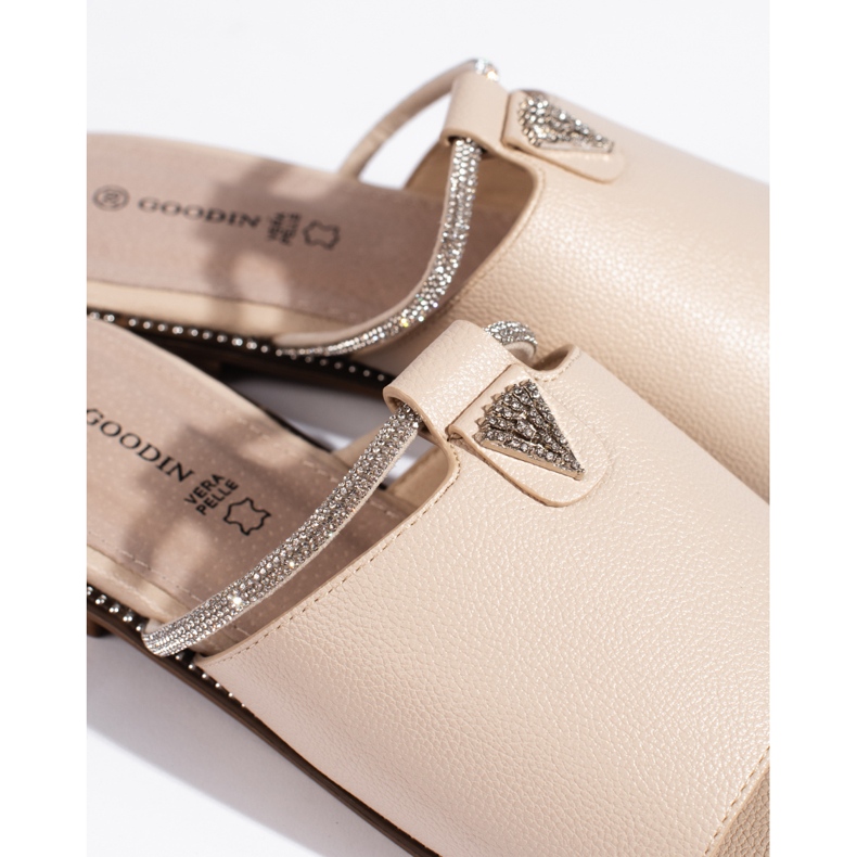 Chanclas planas mujer beige 1