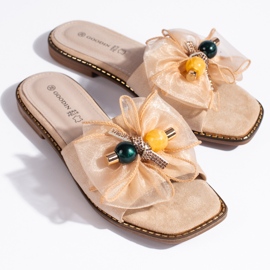 Chanclas de mujer clásicas beige 5