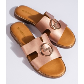 Chanclas planas mujer doradas dorado 4