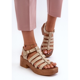 Zazoo 40410 Sandalias Mujer Piel, Beige 3
