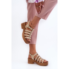 Zazoo 40410 Sandalias Mujer Piel, Beige 5