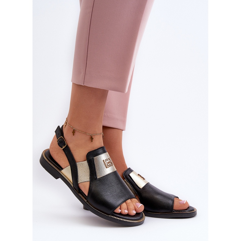 Zazoo 40385 Sandalias Mujer Piel Negro 2