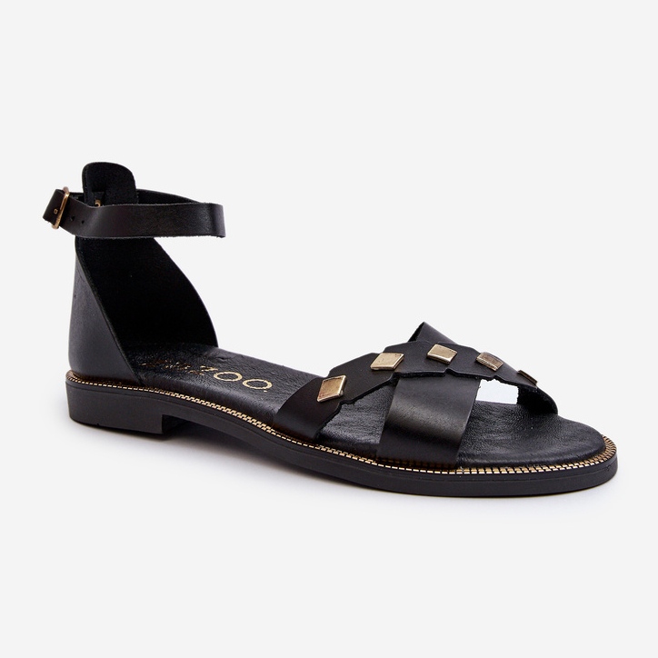 Zazoo 40378 Sandalias Planas Mujer Piel, Negro 1 Zazoo 40378 Sandalias Planas Mujer Piel, Negro 1