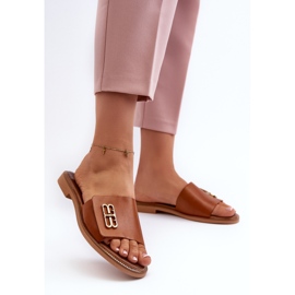 Zazoo 40384 Elegant Chanclas Mujer Piel, Marrón 3