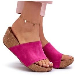 Zazoo 40311 Chanclas de Mujer con Cuña de Corcho Fucsia rosado 8
